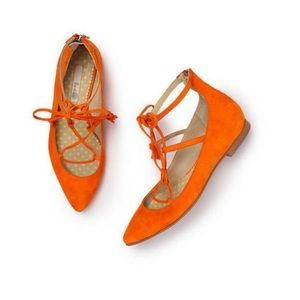 Boden lace up flats orange